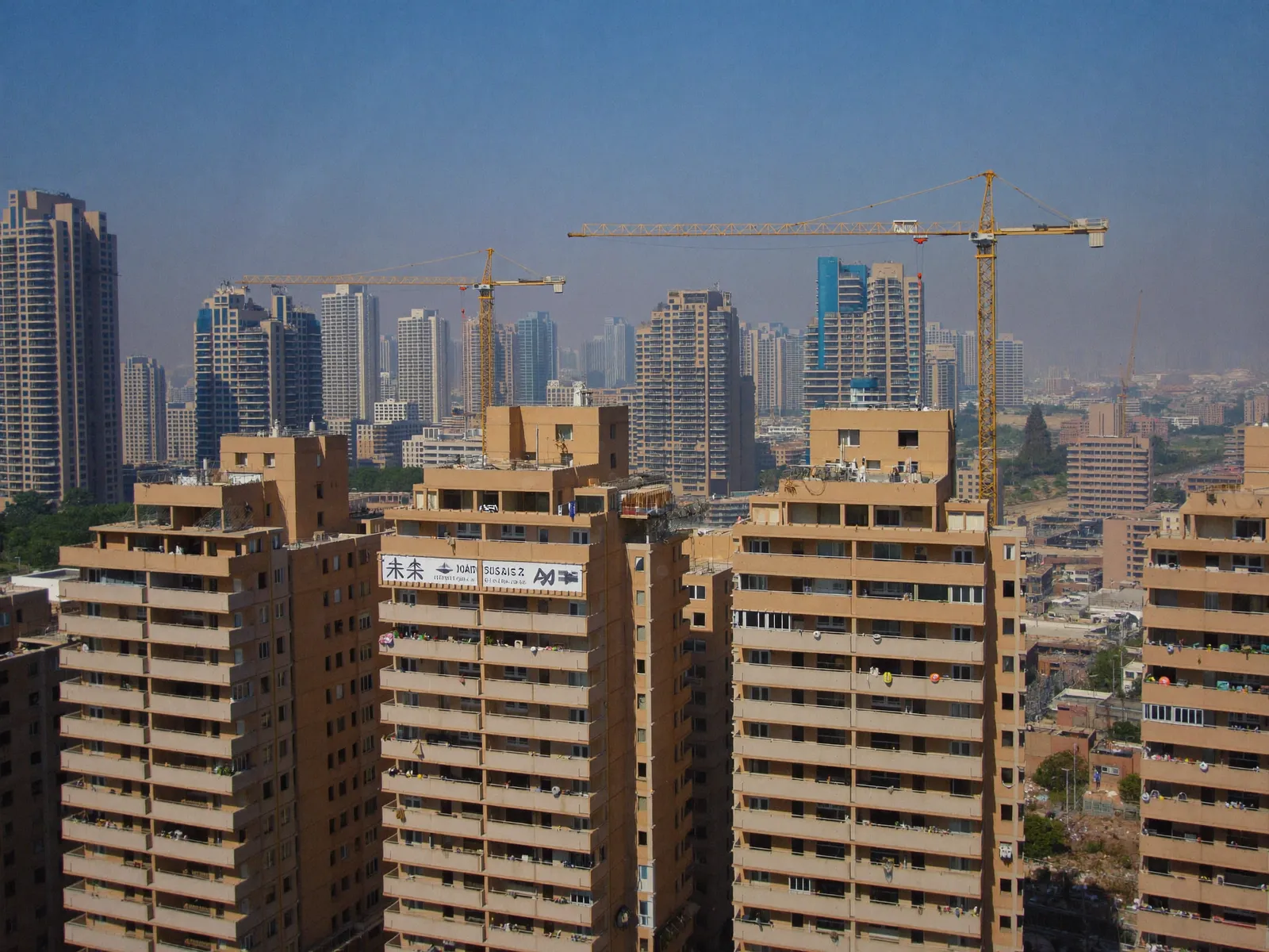 New mid-rise apartment buildings in Arjan, Dubai