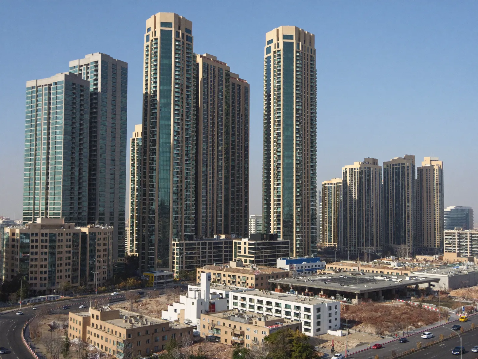 High-rise residential and hotel apartment towers in Barsha Heights, Dubai